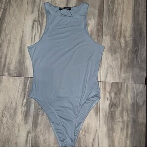 SHEIN Blue One-Piece High Neck Racerback